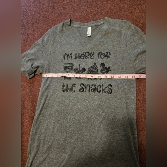 Canvas Disney Print T In Heather Grey With Black Sparkles Size Small - Picture 4 of 7